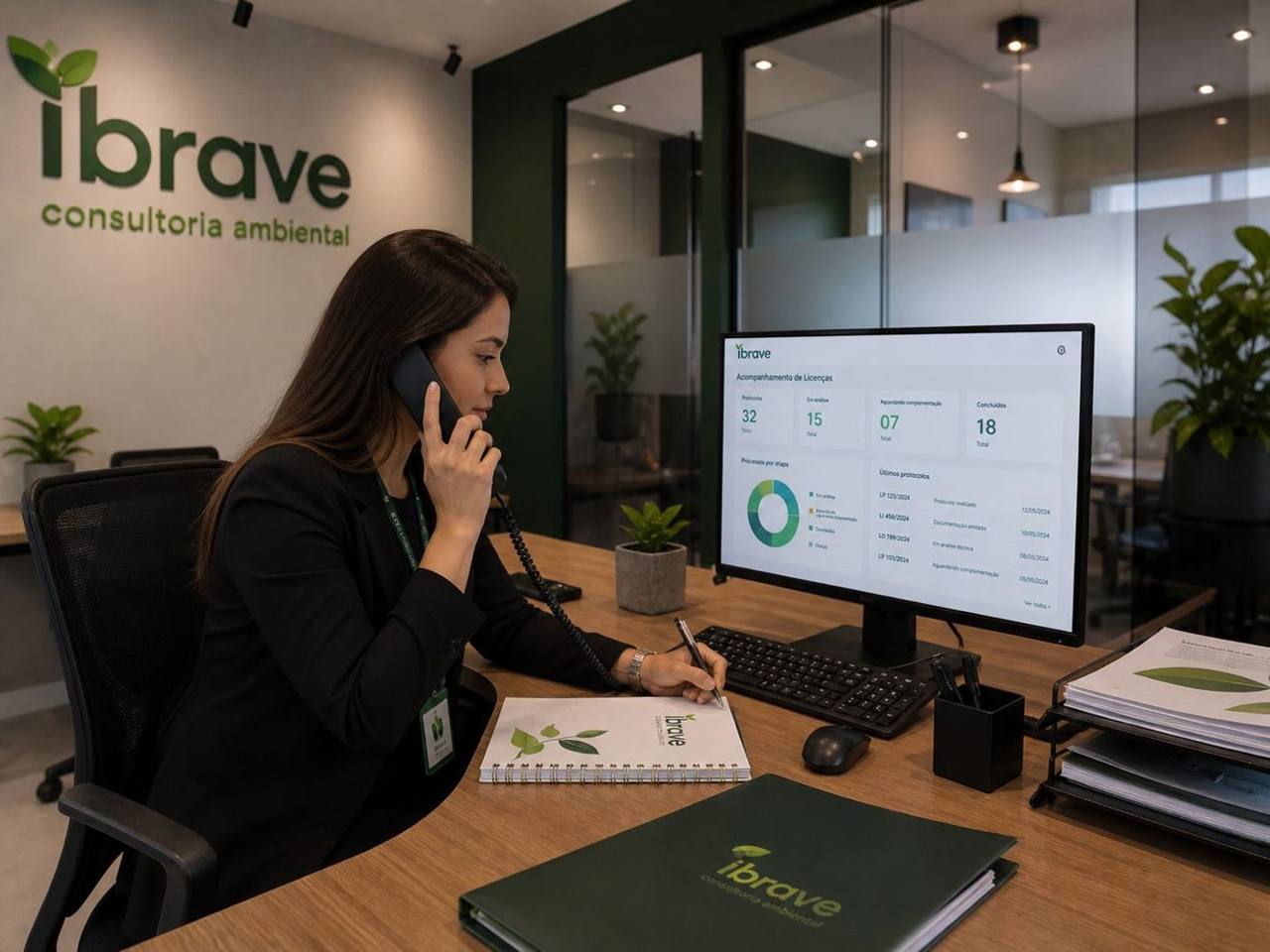 Consultora da Ibrave acompanhando o portal do cliente